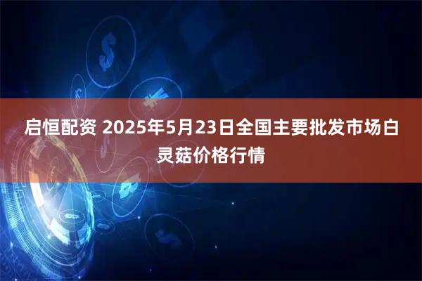 启恒配资 2025年5月23日全国主要批发市场白灵菇价格行情