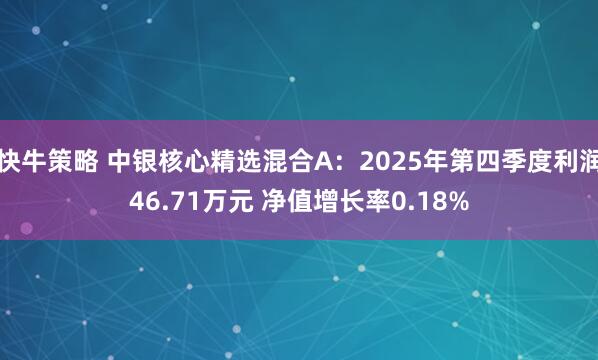 快牛策略 中银核心精选混合A：2025年第四季度利润46.71万元 净值增长率0.18%